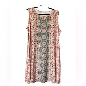 Floral Peach Sleeveless Dress